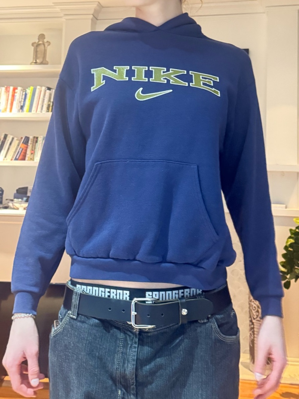 Nike Blue Logo Hoodie Sweatshirt
